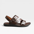Men's Adjustable Strap Leather Sandals – Comfortable Buckle Summer Style
