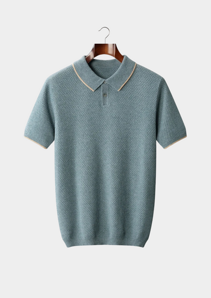 PREMIUM CASHMERE TWO-TONE POLO