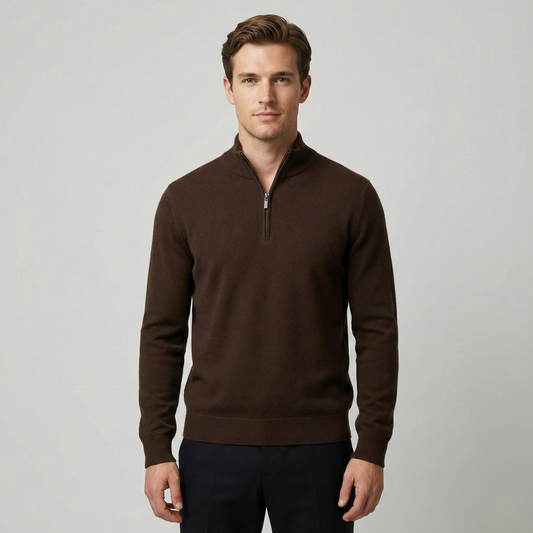 100% Merino Wool Half-Zip Sweater