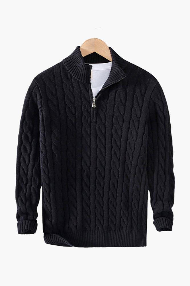 100% Cashmere Half Zip Cord Sweater