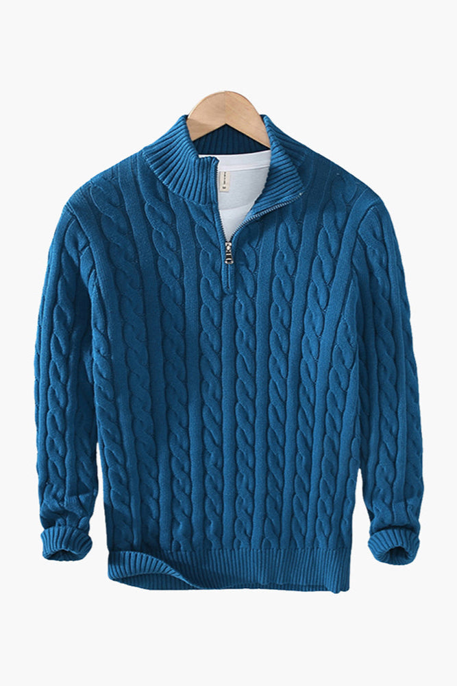 100% Cashmere Half Zip Cord Sweater
