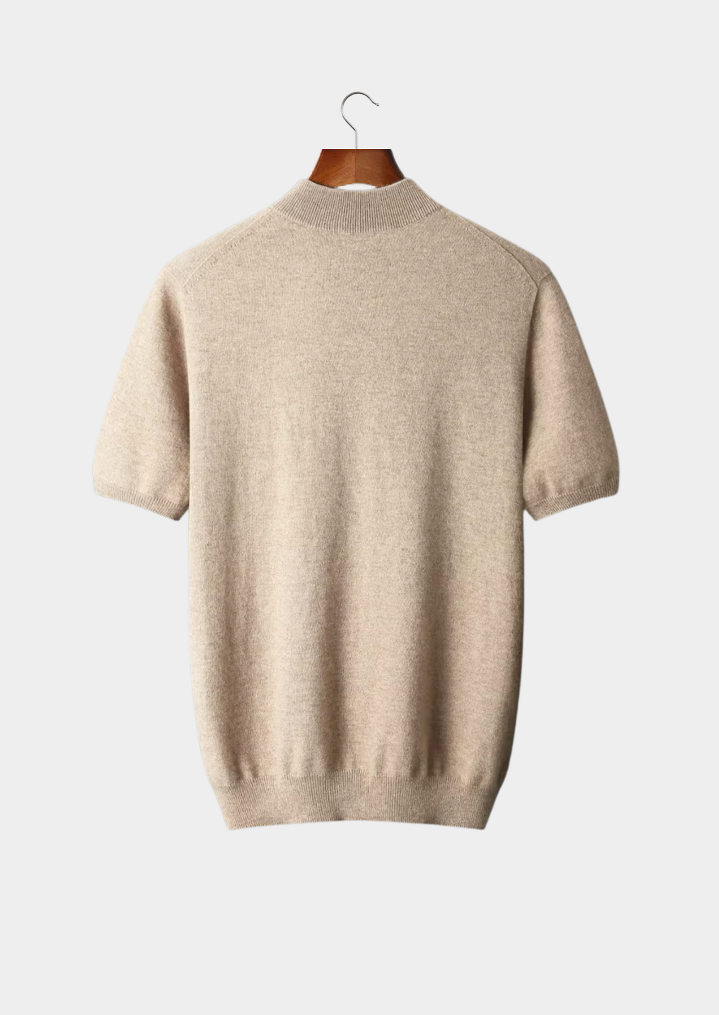 PREMIUM CASHMERE MOCK NECK T-SHIRT