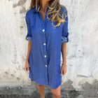 Moniek™ | Cozy Denim Shirt Dress